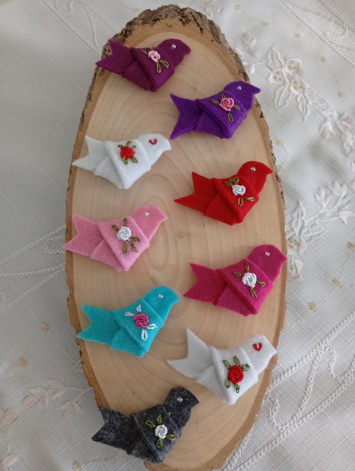 İşlemeli Keçe Bereket kuşları - Görsel 2