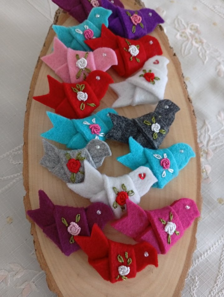 İşlemeli Keçe Bereket kuşları - Görsel 4