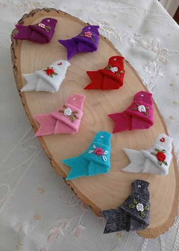 İşlemeli Keçe Kuş Broşlar - Görsel 7