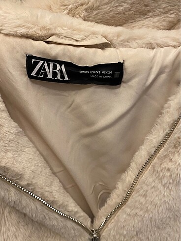 xs Beden ZARA SUNİ KÜRK KAPÜŞONLU CEKET