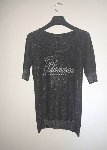 Siyah Payetli Kadın Kısa Kollu Bluz blumarine