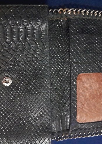 Stella McCartney Gri Yılan Desenli Zincir Detaylı Deri Kadın Clutch