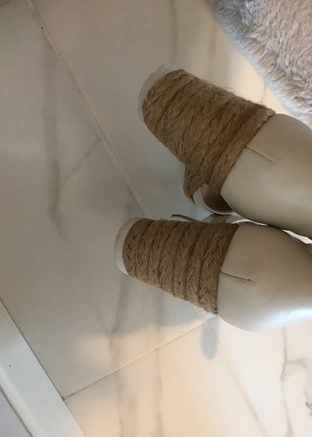 Beyaz Dolgu Topuk Kadın Espadril - Görsel 4