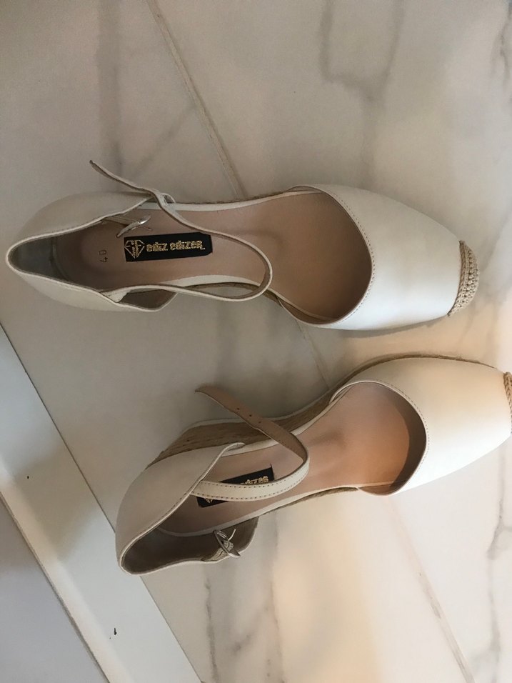 Beyaz Dolgu Topuk Kadın Espadril - Görsel 2