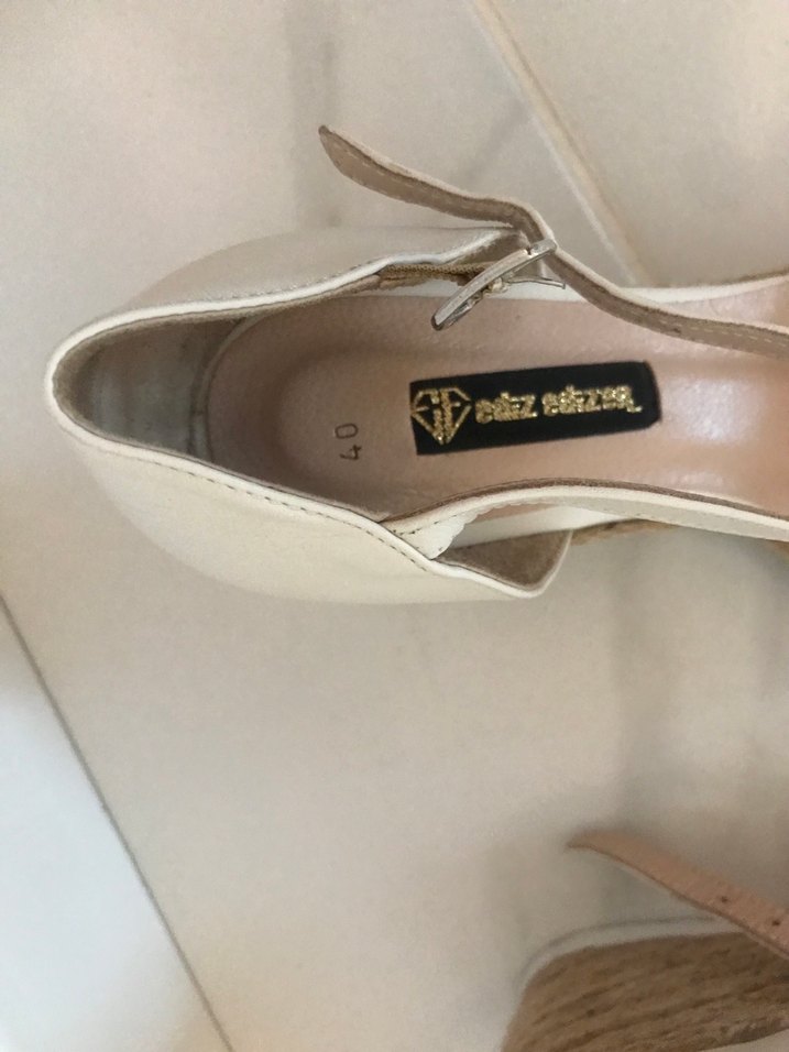 Beyaz Dolgu Topuk Kadın Espadril - Görsel 3