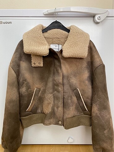 l Beden Stradivarius Vintage Bomber Yünlü Ceket
