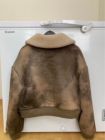l Beden camel Renk Stradivarius Vintage Bomber Yünlü Ceket