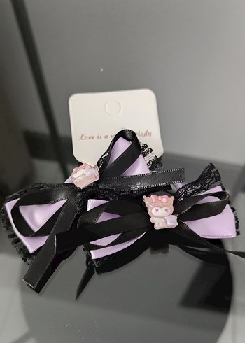 Mor Fiyonk Desenli Gotik Çocuk Saç Aksesuarları - Görsel 7