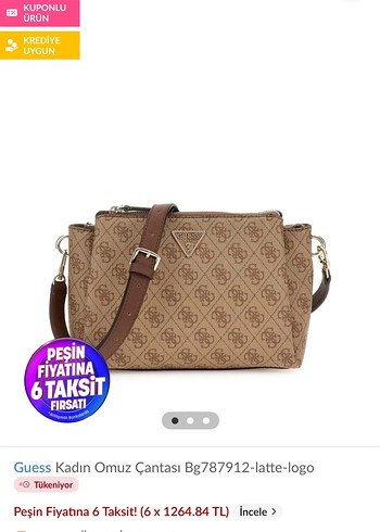 Guess Bej Logolu Kadın Omuz Çantası