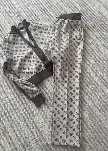 Gri Desenli Kadın Kumaş Tulum - Görsel 2