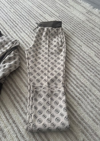 Gri Desenli Kadın Kumaş Tulum - Görsel 4