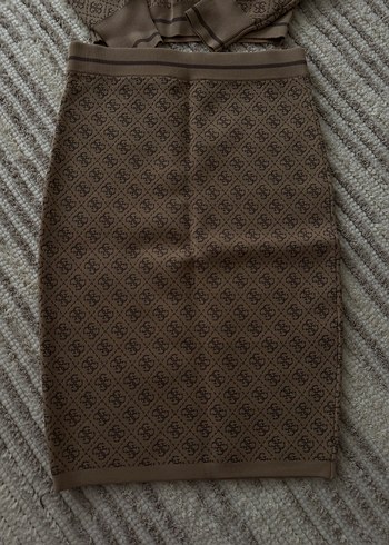 Uzun Kollu Kahverengi Triko Midi Elbise - Görsel 2