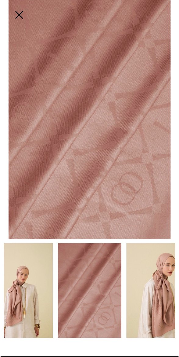 Imannoor şal -Bej Kadın Saten Şal - Görsel 2