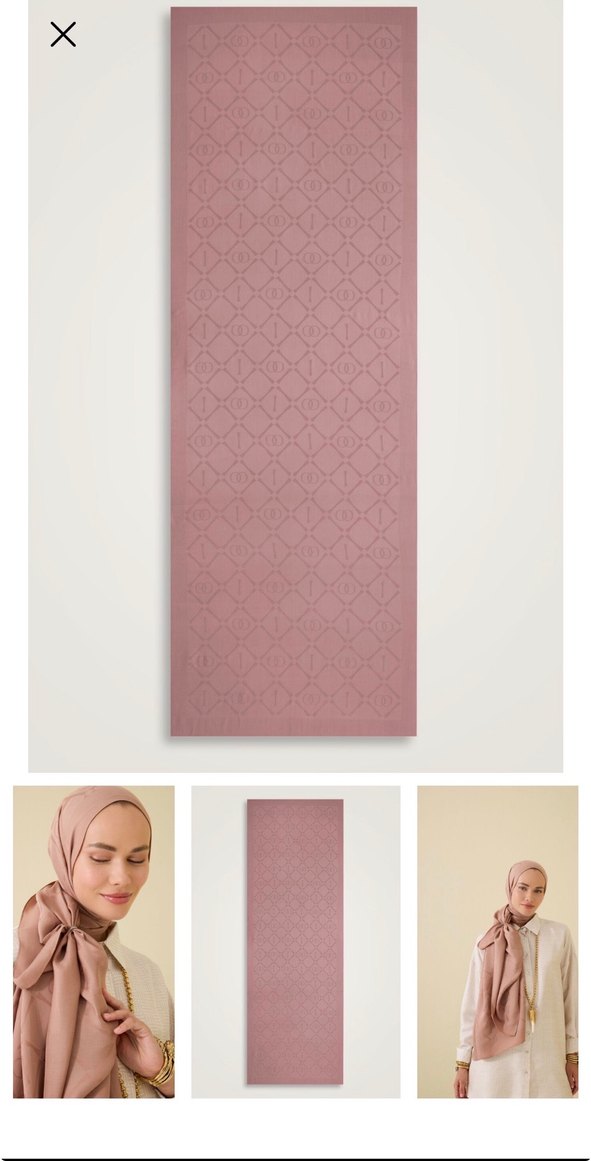 Imannoor şal -Bej Kadın Saten Şal - Görsel 3