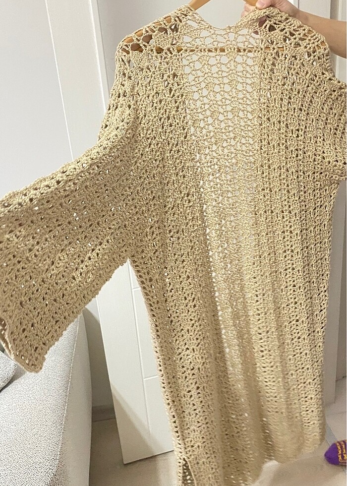 El örgüsü uzun hırka - Görsel 2