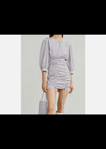 Mor Mini pötikareli Pilili Kadın Elbise - Görsel 2