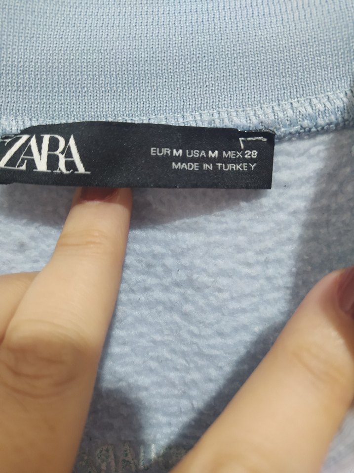 açık mavi baskılı kolej bomber Ceket - Görsel 4