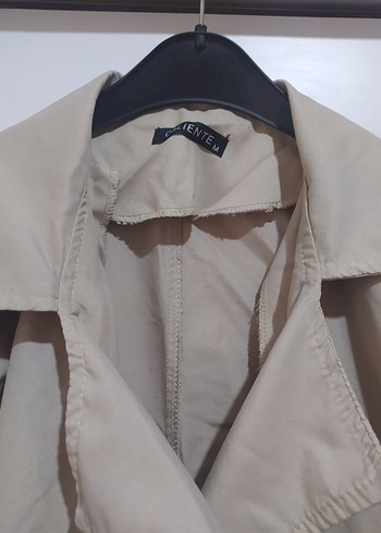 Bej Kemerli Uzun Kadın Trençkot - Görsel 3