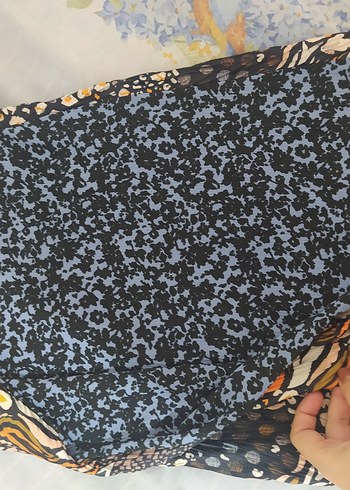 Kadın Çok Renkli Pileli Bohem etek - Görsel 3