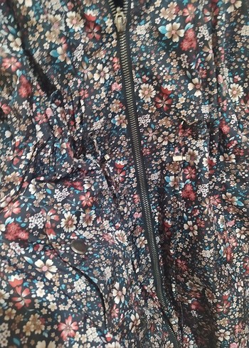 Çiçek Desenli Midi yağmurluk/trençkot - Görsel 3