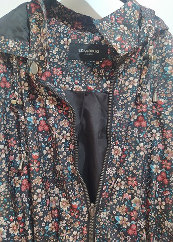 Çiçek Desenli Midi yağmurluk/trençkot - Görsel 2