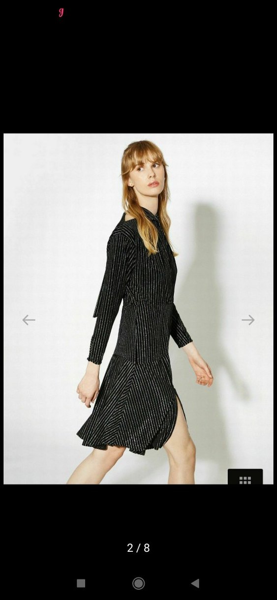 Siyah Pilili Uzun Kollu mıdır Elbise - Görsel 2