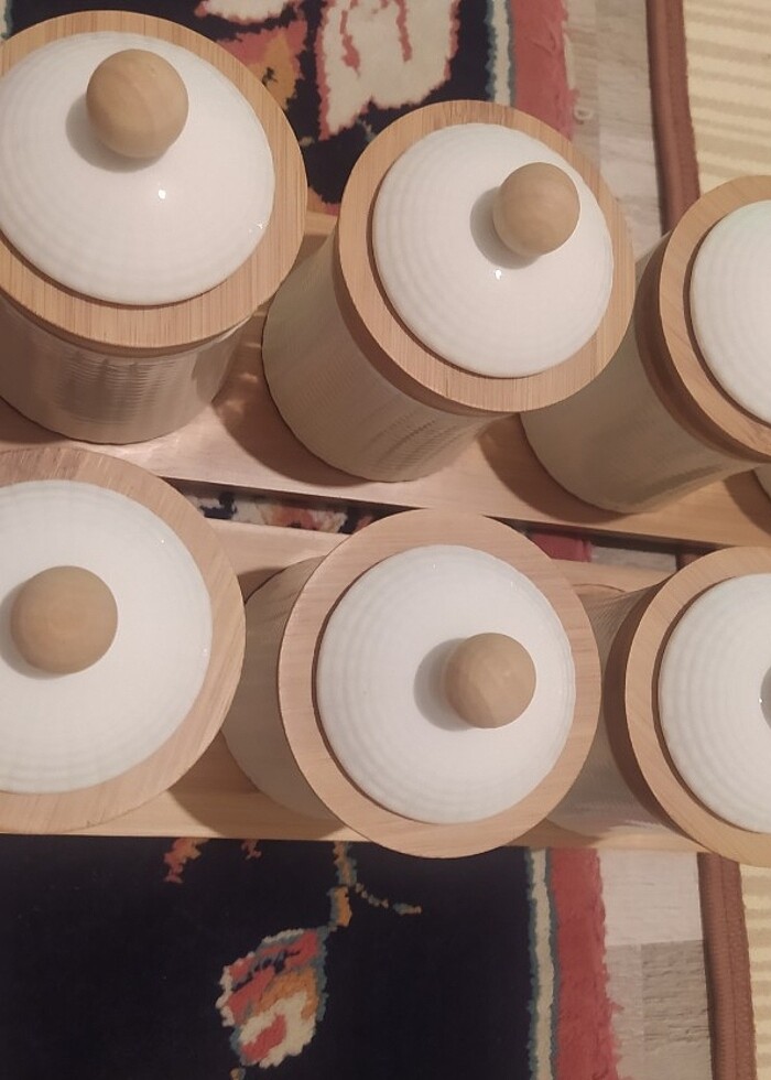 Bambu standlı 4 lü baharatlık seti  - Görsel 3
