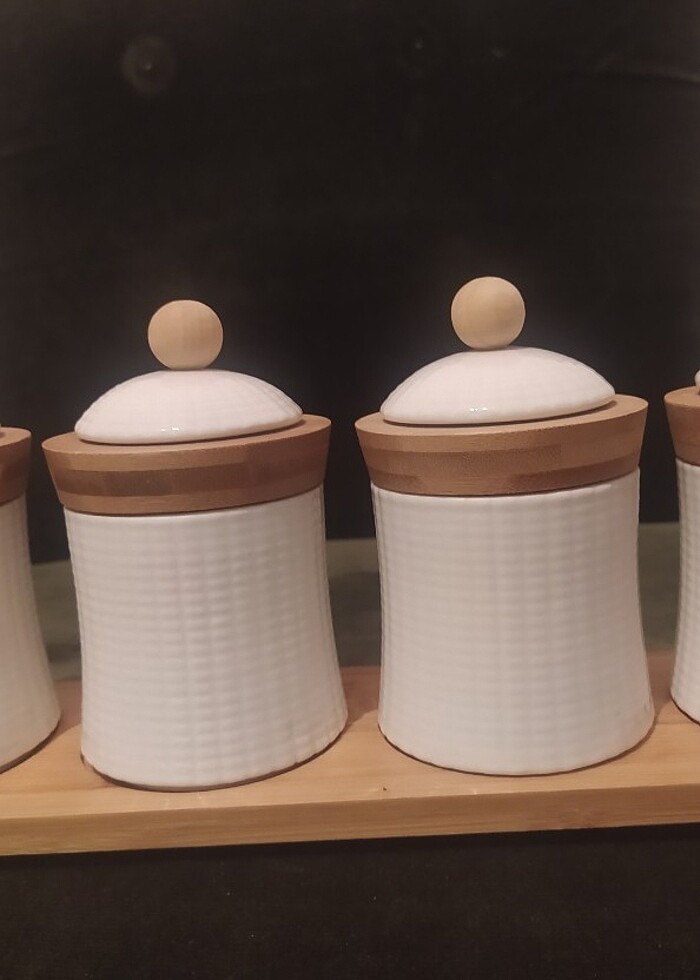 Bambu standlı 4 lü baharatlık seti  - Görsel 4