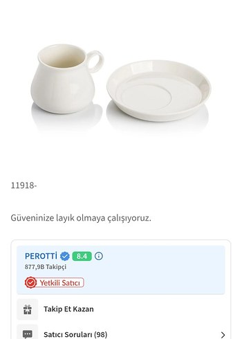 Beden Beyaz 6'lı Porselen Kahve Fincanı Seti