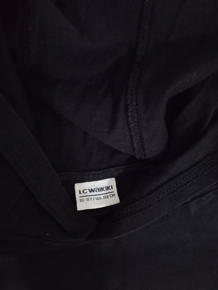 Erkek Siyah Kapüşonlu Sweatshirt - Görsel 3