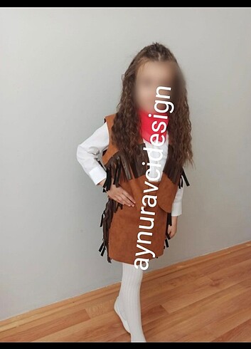 5 Yaş Beden camel Renk Kovboy kostümü kız ve erkek takim
