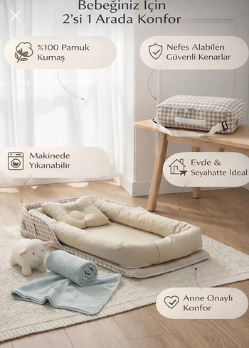 Çantalı babynest - Görsel 5