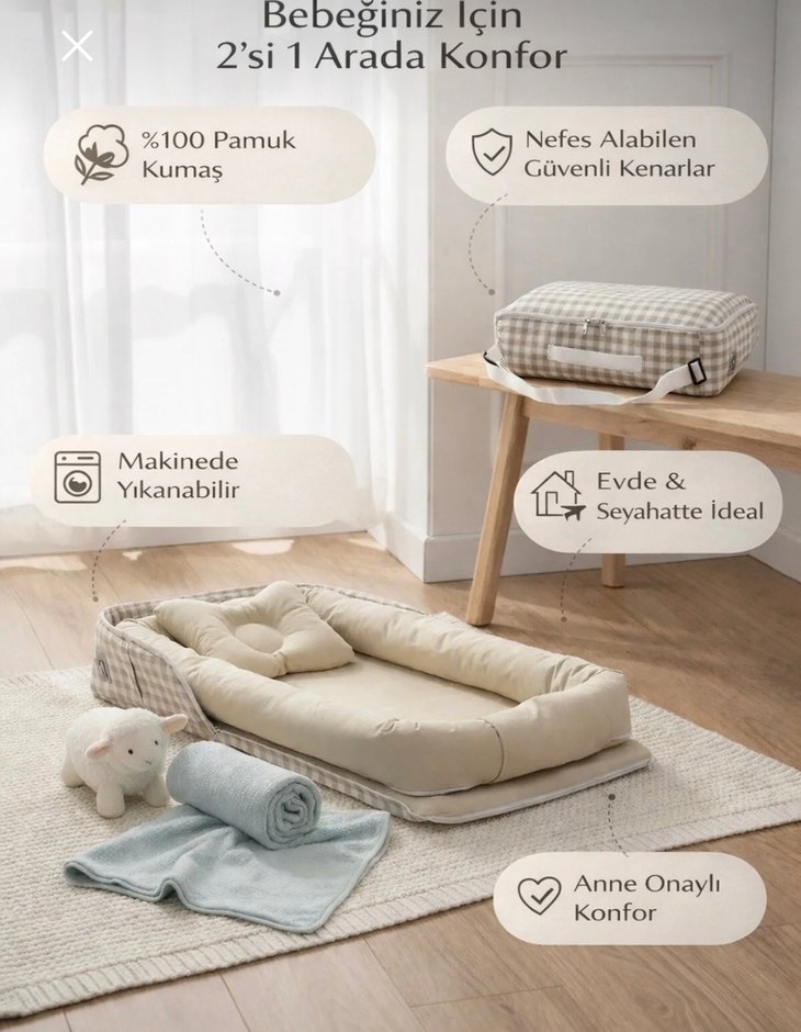 Çantalı babynest - Görsel 5