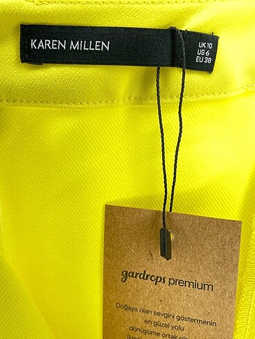 38 Beden sarı Renk Karen Millen Kısa Elbise %70 İndirimli.