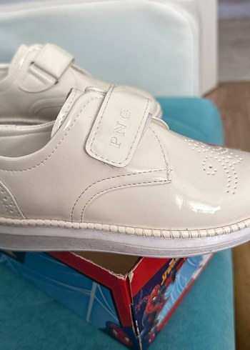 Beyaz Erkek Çocuk Özel Gün Ayakkabısı Velcro - Görsel 5