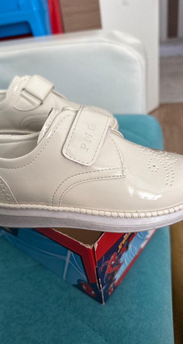 Beyaz Erkek Çocuk Özel Gün Ayakkabısı Velcro - Görsel 5