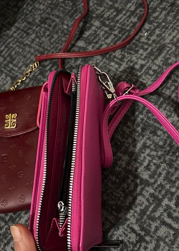 Bordo Zincir Detaylı Deri Kadın Çapraz Çanta - Görsel 3