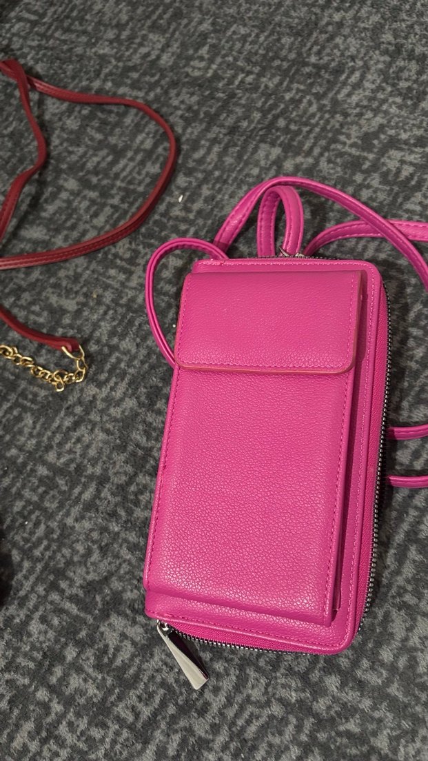 Bordo Zincir Detaylı Deri Kadın Çapraz Çanta - Görsel 4