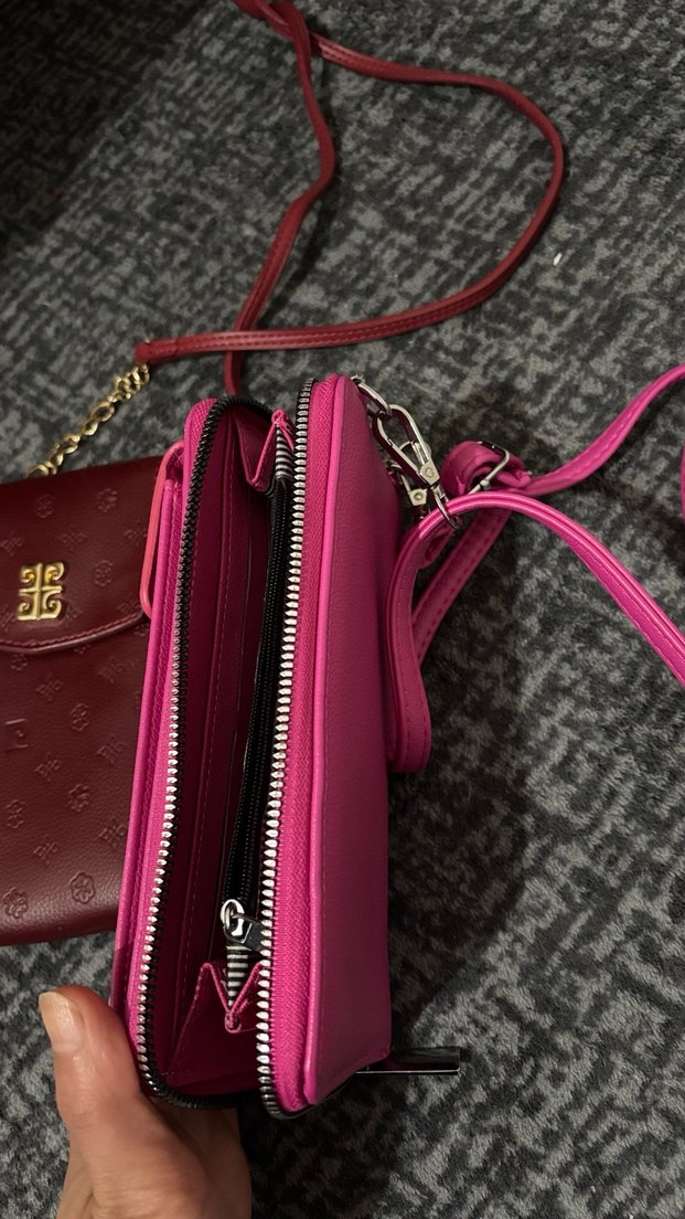 Bordo Zincir Detaylı Deri Kadın Çapraz Çanta - Görsel 3