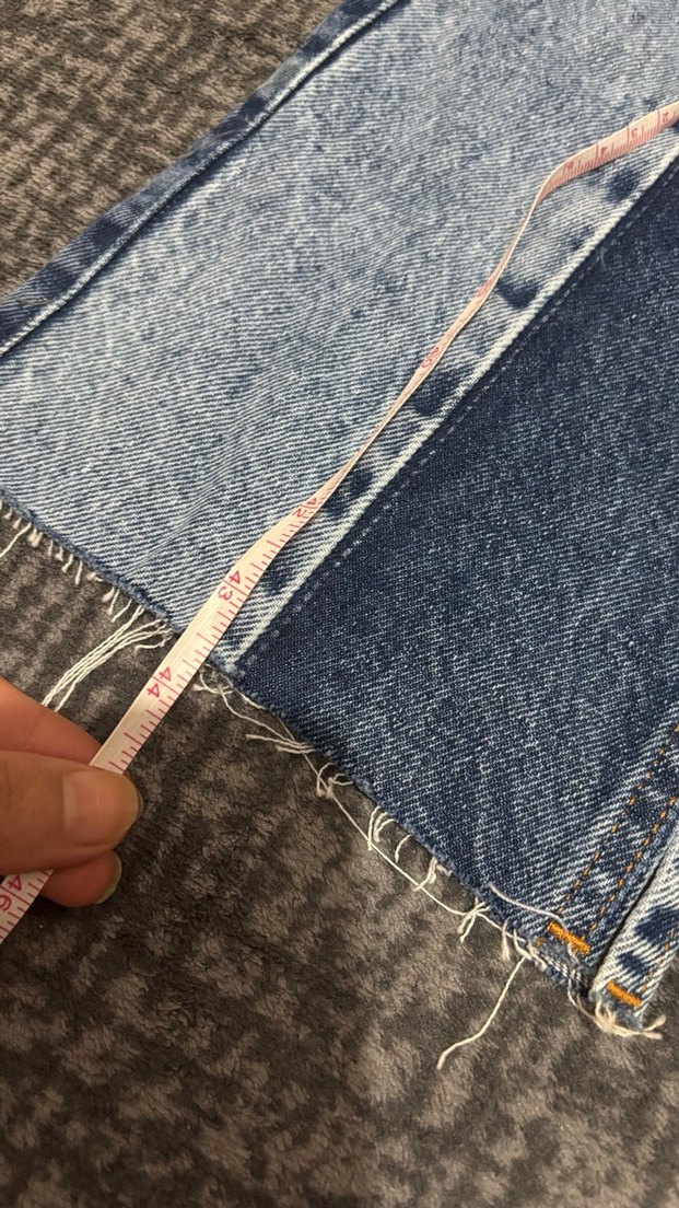 Çizgili Gri Denim Kadın Pantolon - Görsel 5