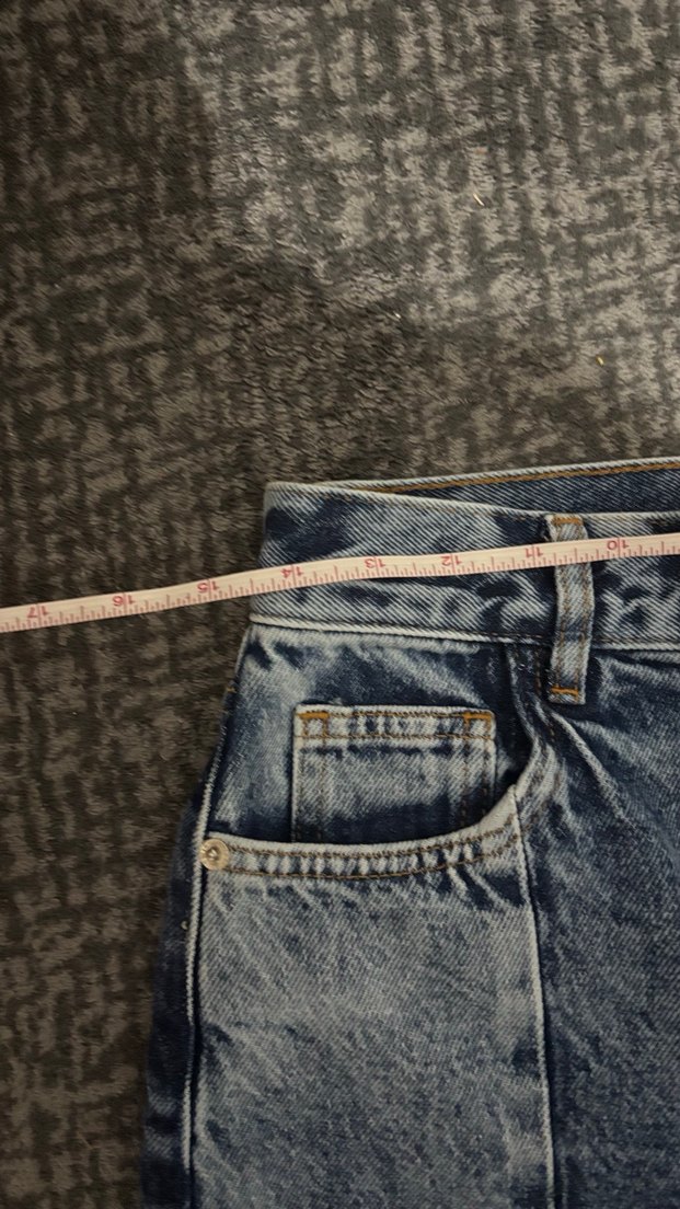 Çizgili Gri Denim Kadın Pantolon - Görsel 4