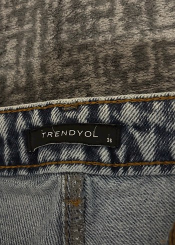 Gri Midi Boy Bol Kesim Kadın Kot Pantolon - Görsel 5