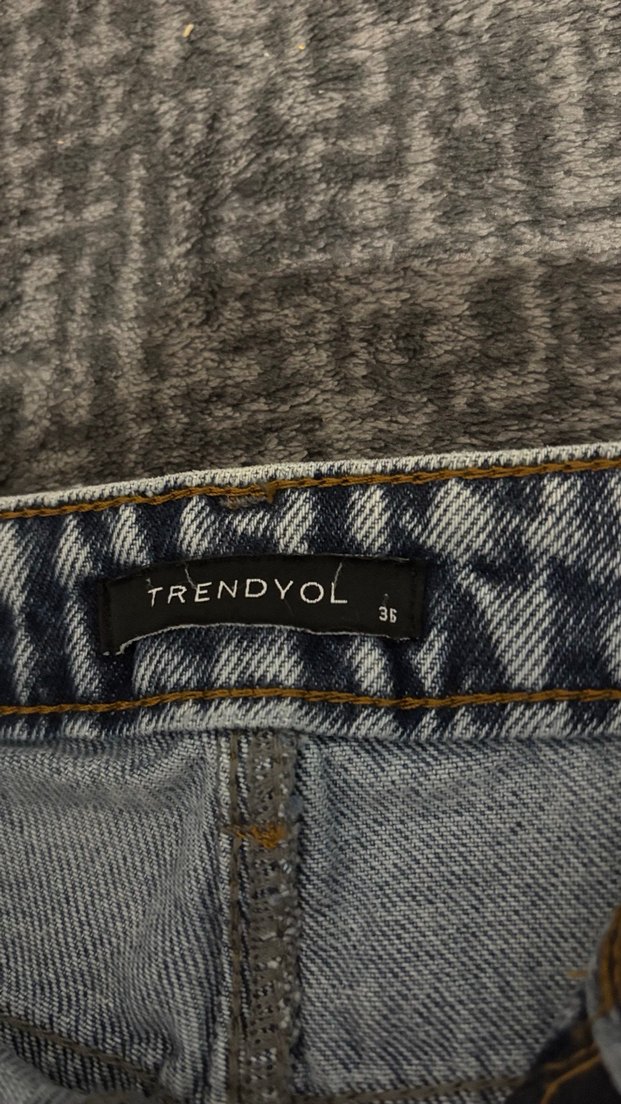 Gri Midi Boy Bol Kesim Kadın Kot Pantolon - Görsel 5