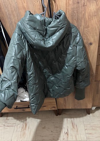 Gri Mini Kadın Kışlık Mont - Görsel 3