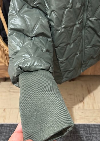 Gri Mini Kadın Kışlık Mont - Görsel 2