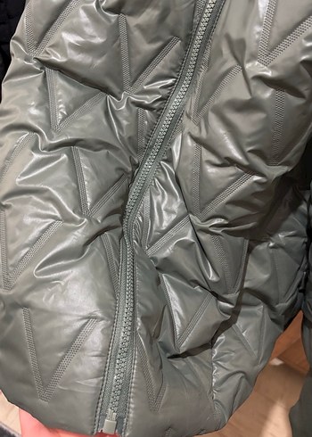 Gri Mini Kadın Kışlık Mont - Görsel 4