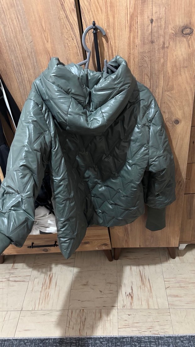 Gri Mini Kadın Kışlık Mont - Görsel 3