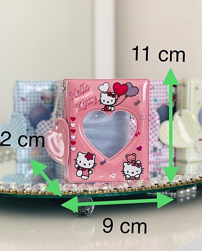  Beden pembe Renk Hello Kitty Binder Kpop Kawai Pckart Fotokartlık Mini Albüm