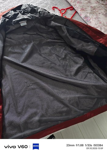 xl Beden bordo Renk Erkek Kırmızı Fermuarlı İnce Yağmurluk