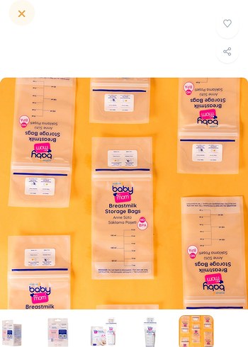 Bej Anne Sütü Saklama Poşeti 50'li Paket - Görsel 2